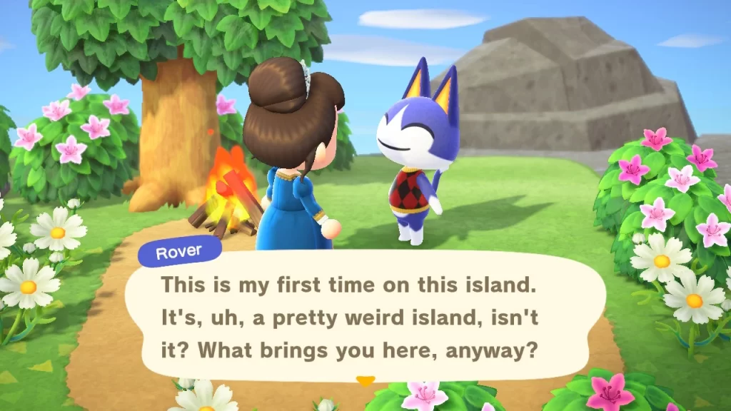 Rover, one of the remarkable video game cats in Animal Crossing with additional dialog.